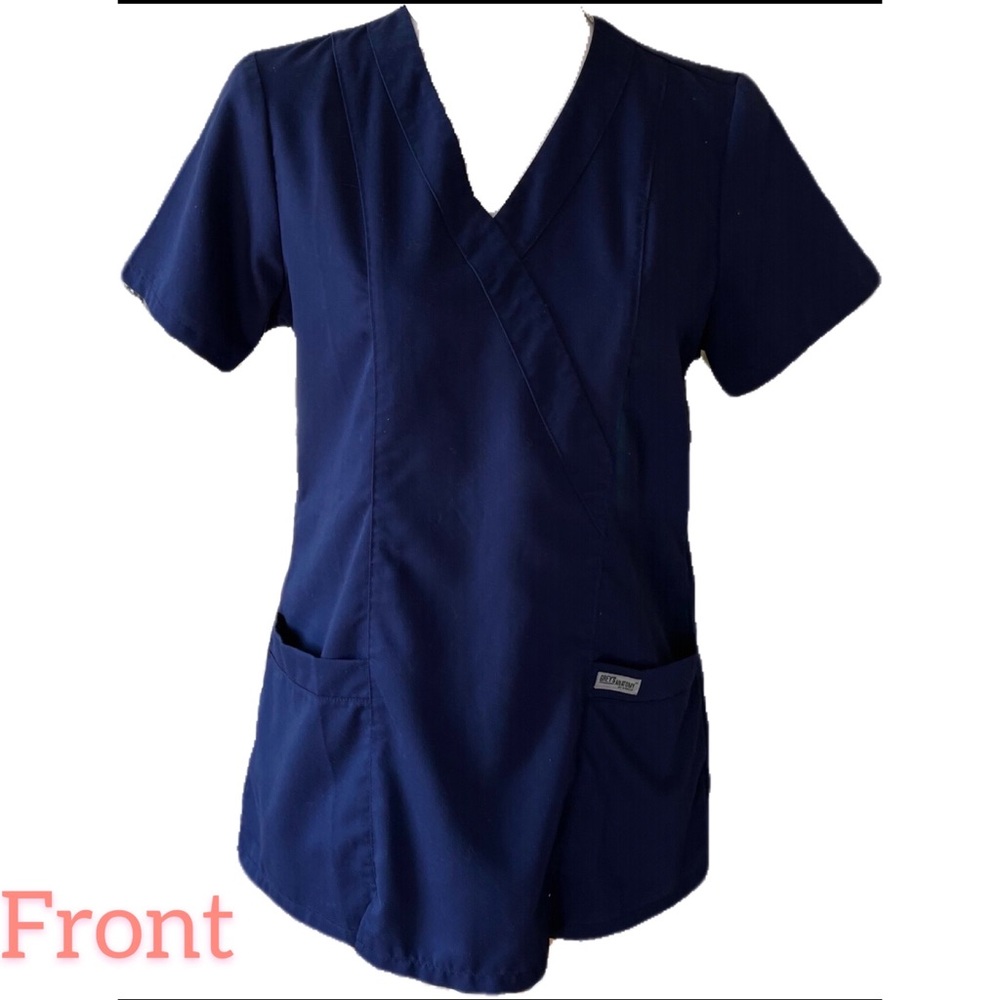 🚨SOLD🚨Grey’s Anatomy Scrub Top Dark Navy Blue Size Small Front pockets